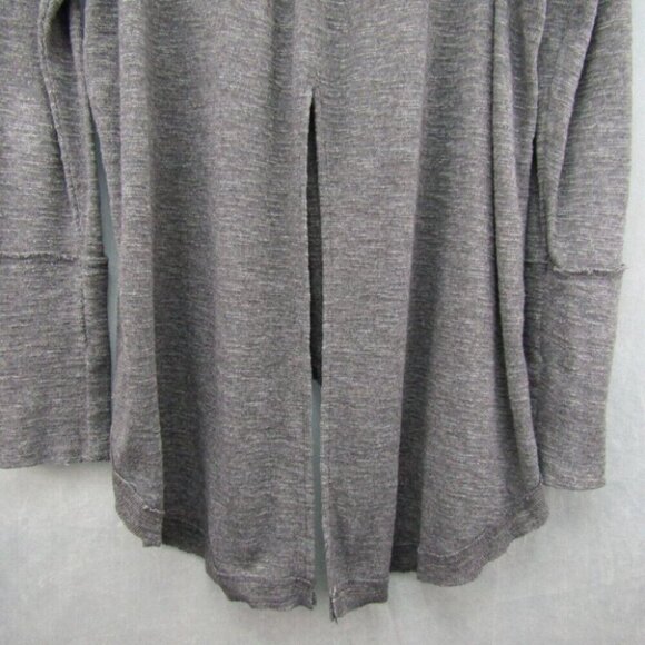 Free People We The Free Gray Split Back Turtleneck Tunic Top Size L Long Sleeve - Picture 6 of 10